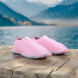 Vsufim Quick-Dry Water Sports Barefoot Shoes Aqua Socks for Swim Beach Pool Surf Yoga for Women Men, Pink, 10 Women/9 Men