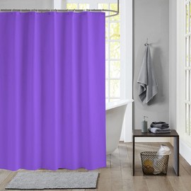 meioro Solid Colour Shower Curtains, PEVA Waterproof Bathroom Curtain Includes Curtain Hooks, Waterproof Mould Proof Resistant Shower Curtain Liner for Bathtubs Spa(Purple,Width 180cm x Height 180cm)
