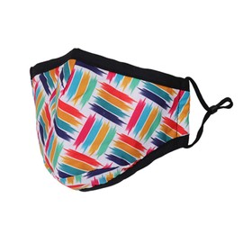 Washable Reusable 3 Layer Cotton Face mask Face Covering Bandana Face Mask Breathable Fashion Face Mask for Protection Against Pollution, Colourful Stripes, 4pcs