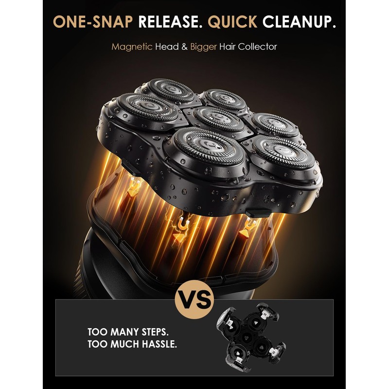 7D Pro Head Shavers for Bald Men, Electric Rotary Razor,