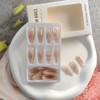 24Pcs Long Press on Nails Almond Fake Nails 3D Pearl