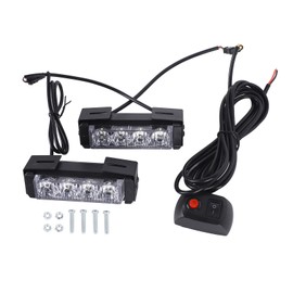 24W 12V 8LED Strobe Lights Bar High Brightness Warning Caution Hazard Flash Lamp Bar for Safety Emergency Vehicle White