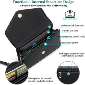 Peacocktion Small Quilted Crossbody Bags for Women, Shouler Handbags RFID Cell Phone Wallet Purse Clutch with Tassel