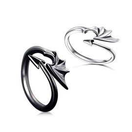 CHOORO Couple Gift Devil Wing Ring Wedding Band Party Jewelry Devil Ring for Girlfriend(CH-146)