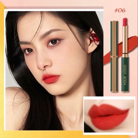 Lynlyulinger Velvet Lipstick, Matte, Suede, Collar Stay, Not Easy to Fall Off, Fluffy, High Color, Fluffy, Lightweight, Lasts 16 Hours, Super Adhesion, 0.1 oz (3 g), 7 Colors Available 06