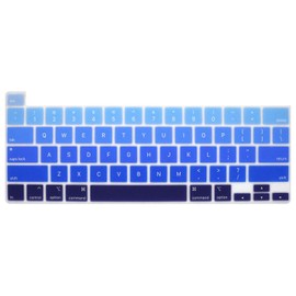 WYGCH Rainbow Silicone Keyboard Cover Skin for MacBook Pro 16 inch A2141 2019 2020 Pro 13.3 inch A2338 M1/A2251/A2289 with Touch Bar and Touch ID US Version,Ombre Blue