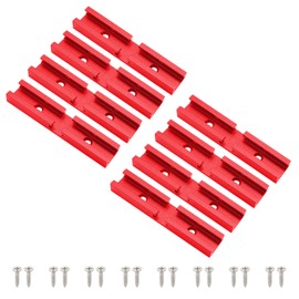 SeekLiny 8PCS T-Track Intersection for Woodworking with Screws,Double-Cut Jig Profile Universal T-Tracks Red