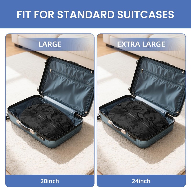BAGAIL TPU Vacuum Bag for Travel, Reusable Compression Bag with