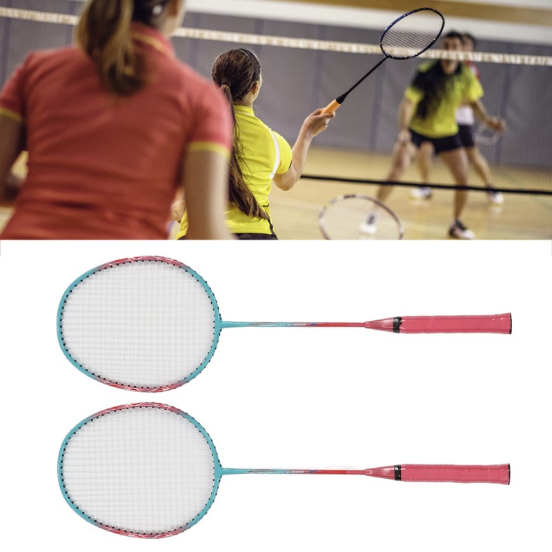 Badminton Racket Lightweight Portable Iron Alloy Frame Double Badminton Racquets