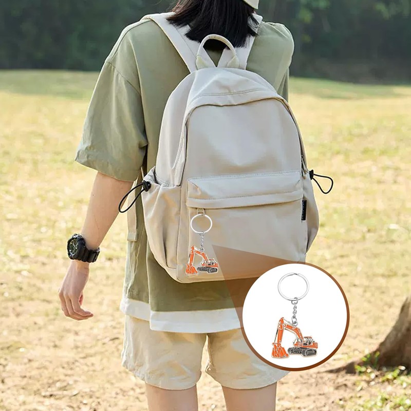 2 Pieces Excavator Keychains, Creative Cartoon Keychains, Metal Keychains, Interesting