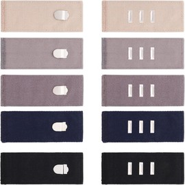 10PCS Adjustable Pants Waist Extenders with Metal Hook, Durable Waistband Expander for Men & Women, Pregnancy Belly, Weight Fluctuation, Comfortable Pant Size Extender