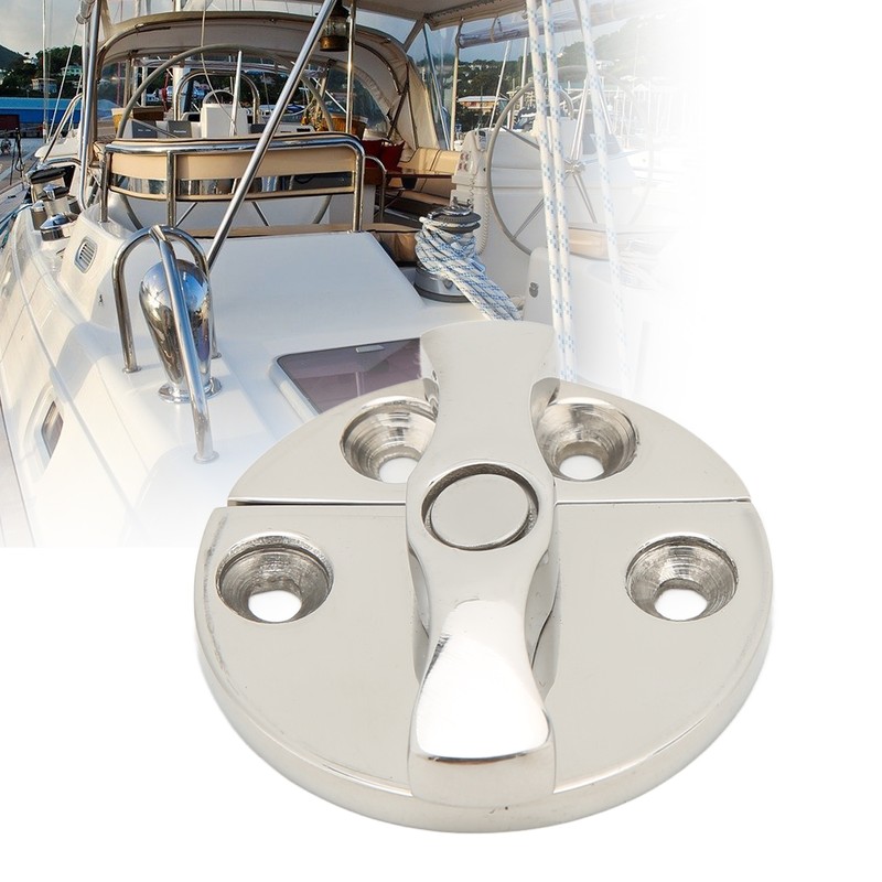 Boat Door Catch Latch Round 45mm 180° Rotation 316 Stainless