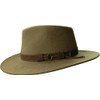 Harrys-Collection Rollable Hat with Wide Brim Brown Fabric Ribbon in