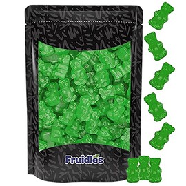 Fruidles Green Apple Gummi Bears Candy, Fruit Flavors Gummies, Allergy Friendly, Non-GMO, No Artificial Sweeteners (1 Pound Bag)