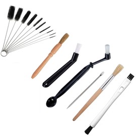 SelWatty Juego de 16 Kit Cepillos Limpieza para Molinillo Café, Cepillos Limpieza para Máquina Café, Cepillo para Polvo de Limpieza para Máquina de Café, para Cabezal Grupo Máquinas Café