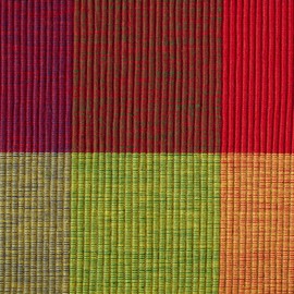 DII 100% Cotton, Ribbed 13x 19" Everyday Basic Placemat Set of 6, Summer Palette Check