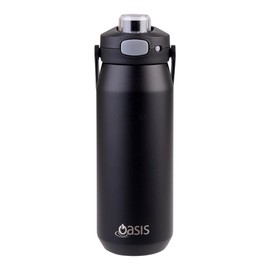 Oasis Ceramic Lined Stainless Steel Triple Wall Insulated 'Capri' Drink Bottle with Quick Release Lid 750 ml - Black