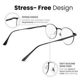 2SeeLife-Gafas de lectura con borde de metal negro para hombres y mujeres para lucir modernas con visión clara Lectores resistentes y duraderos para mujeres y hombres Cómodas para todas las formas de