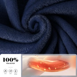 LACOFIA Women Men Hooded Fleece Pyjamas Sets Adult Pjs Long Sleeve Warm Loungewear Nightwear Winter Couples Pajamas with Pocket Navyblue S