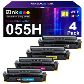 E-Z Ink Compatible Toner Cartridge Replacement for Canon 055 055H High Capacity Toner Cartridge for Canon Color ImageCLASS MF743Cdw MF741Cdw MF746Cdw MF743 Printer (Black Cyan Magenta Yellow, 4-Pack)