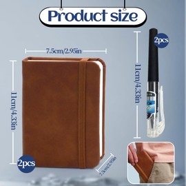 SI SEN 2-teiliges Taschennotizbuch, Mini-Notizbuch, kleines Notizbuch mit festem Einband zum Schreiben und Notieren