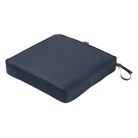 Classic Accessories Montlake Water-Resistant 21 x 21 x 3 Inch Patio Seat Cushion, Heather Indigo Blue