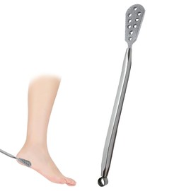 Samcos Exfoliating Remover, Fish Sharpener, Foot File, Double-Sided Foot File, Heel File, Stainless Steel, For Wet and Dry Feet Foot Care, Safe, Easy, Hygiene (Silver)