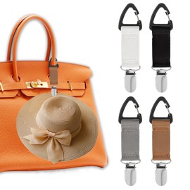 KRENIE Hat Clips for Travel on Bag – 4PCS Hat Clip for Bag Secure Holder – Elastic Hat Holder Clip for Backpack, Purse, Luggage – Hands-Free Hat Clip for Travel Accessories & Outdoor Activities