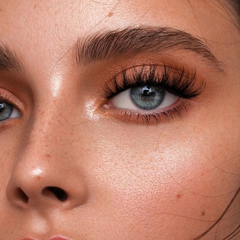 Mink Lashes Fluffy 6D False Eyelashes 17mm Wispy Cat Eye