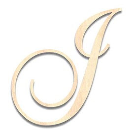 Back40Life - Precision Cut Wood Script Monogram Letter - J Medium
