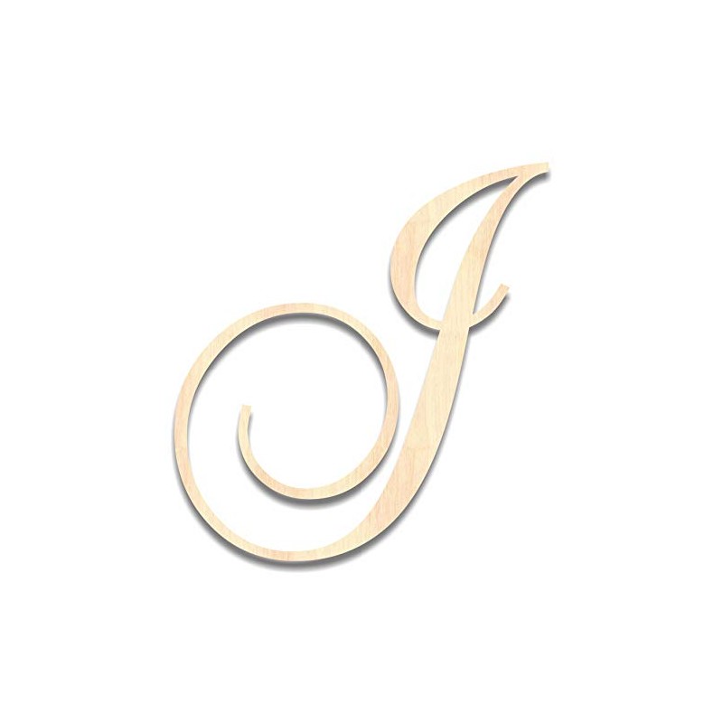 Back40Life - Precision Cut Wood Script Monogram Letter - J
