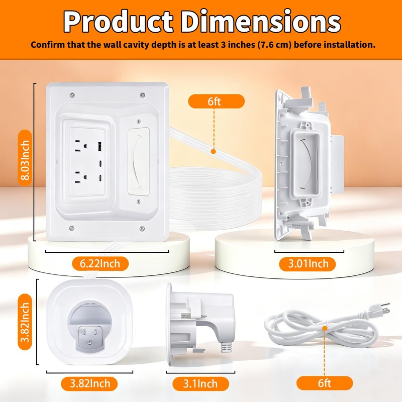 KOHUIPU TV Cable Hider wall kit in wall Cable Management