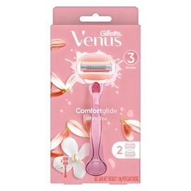 Venus 컴포트 글라이드 화이트티 여성용 면도기 + 면도날 2입 1개 x 1세트 Venus Comfort Glide White Tea Women's Razor + 2 Blade Refills 1 Set [One]