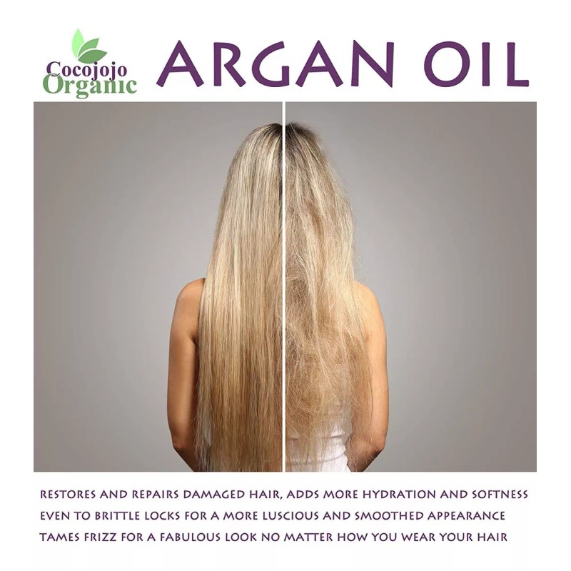 Cocojojo Argán Pestañas Cabello Prensado Frío 100% Puro Natural 32oz