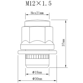 Dorman Wheel Lug Nut Dorman style 611-211.1 - Wheel Lug Nut - M12-1.50 x 36.5mm