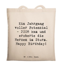 Mr. & Mrs. Panda Tragetasche Spruch 2008 Geburtstag - Geschenk, unvergesslicher Jahrgang, Geboren am, Potenzial 2008, Happy Birthday 2008, 2008