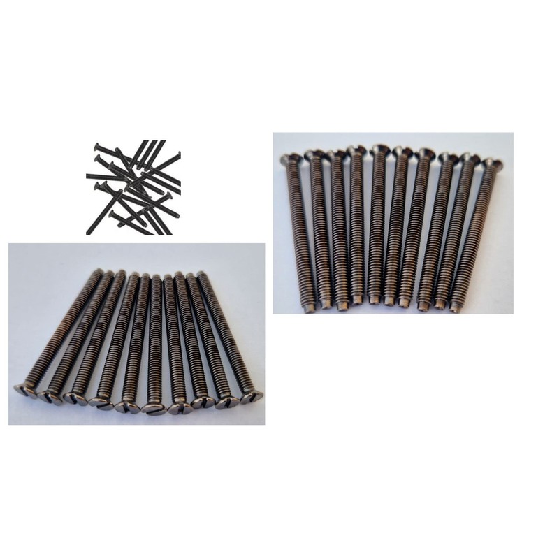 Pack of 10 Electrical Screws 40mm Black Nickel M3.5 Long