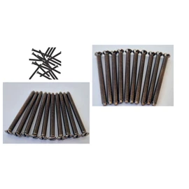 Pack of 10 Electrical Screws 40mm Black Nickel M3.5 Long Socket Screw Switch Plugs Fixings Flat Slotted Head Fully Threaded Bolt