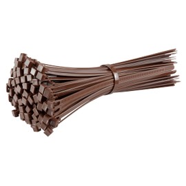 Gocableties 100pcs 250mm x 7.6mm Reusable Cable Ties Heavy Duty Brown Releasable Cable Ties 10 Inch Strong Nylon Cable Ties