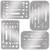 4 Pcs Erasing Shields Stainless Steel Drawing Template Shields Drafting