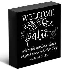 Patio Table Decor, Welcome to The Patio, Decorative Welcome Wooden Box Sign, Gifts for Friends, Family, Colleagues, Christmas, Thanksgiving, Housewarming Gifts, Funny Home Party Decorations.(005)