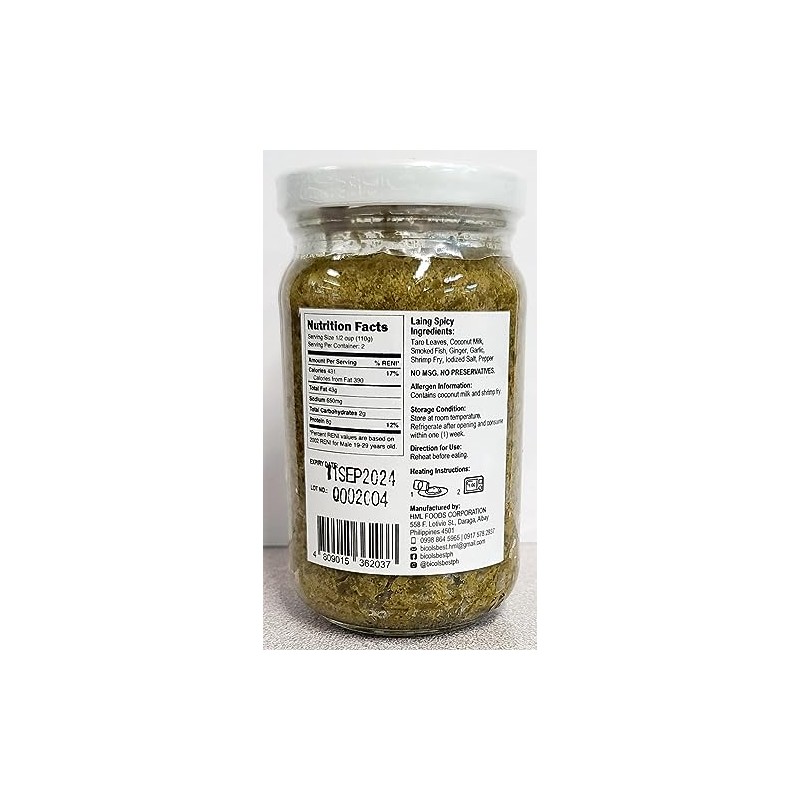 Bicol's Best Laing Spicy 8 oz- Ready to Eat (2