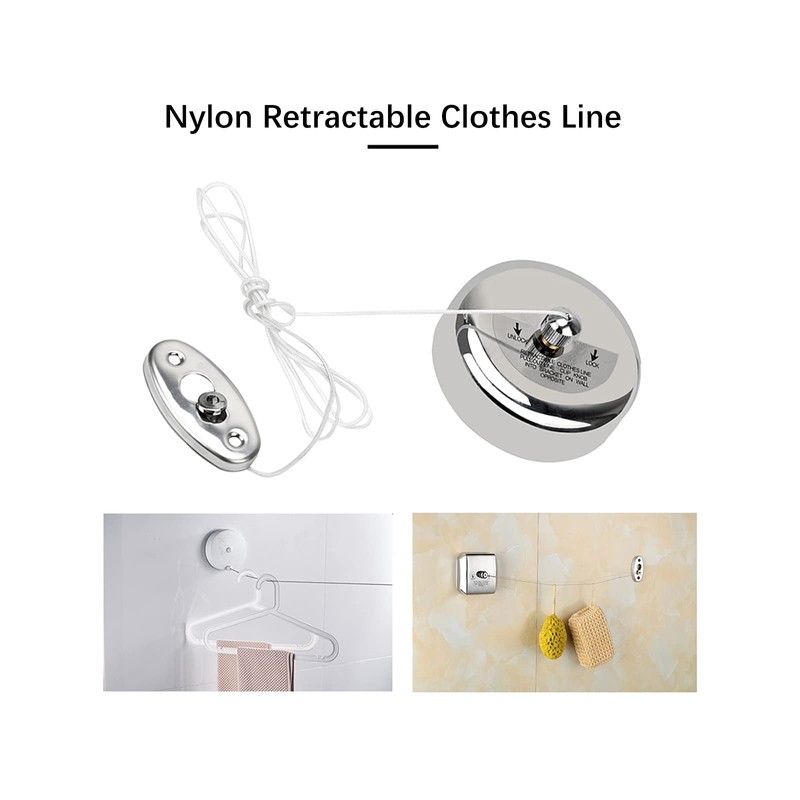 Single Retractable Washing Line 304 Stainless Steel for Shower Bathroom