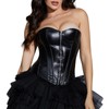 Kiwi-rata Faux Leather/Leather Look Zip Bustier Corset with G-String -