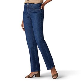 Lee Women's Relaxed Fit Straight Leg Jean, Meridian, 14 Short