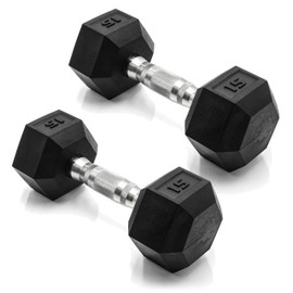 CAP Barbell CAP Barbell 15 LB Pair Coated Hex Dumbbell Weight