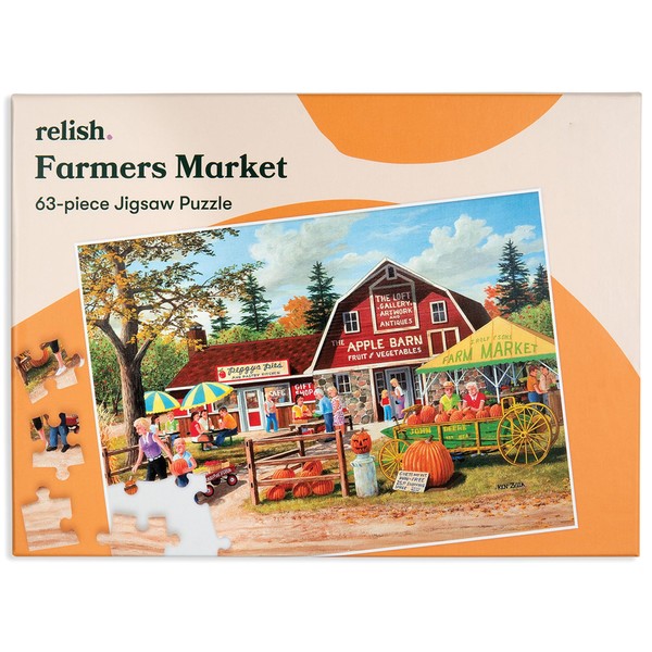 Relish Dementia Puzzles for Adults, 63 Piece Farmers Market Jigsaw