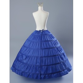 MISSYDRESS Full A-line 6 Hoops Floor-length Bridal Dress Gown Slip Petticoat Royal Blue