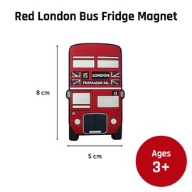 Red London Bus Fridge Magnet - Iconic British souvenir gift for adults and kids
