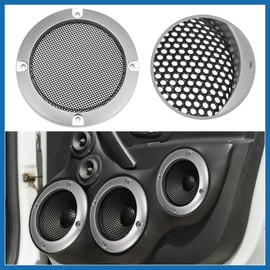 A ABSOPRO 3" Car Speaker Grille Cover Mesh Trims Round Grille Silver Tone Item Replacement